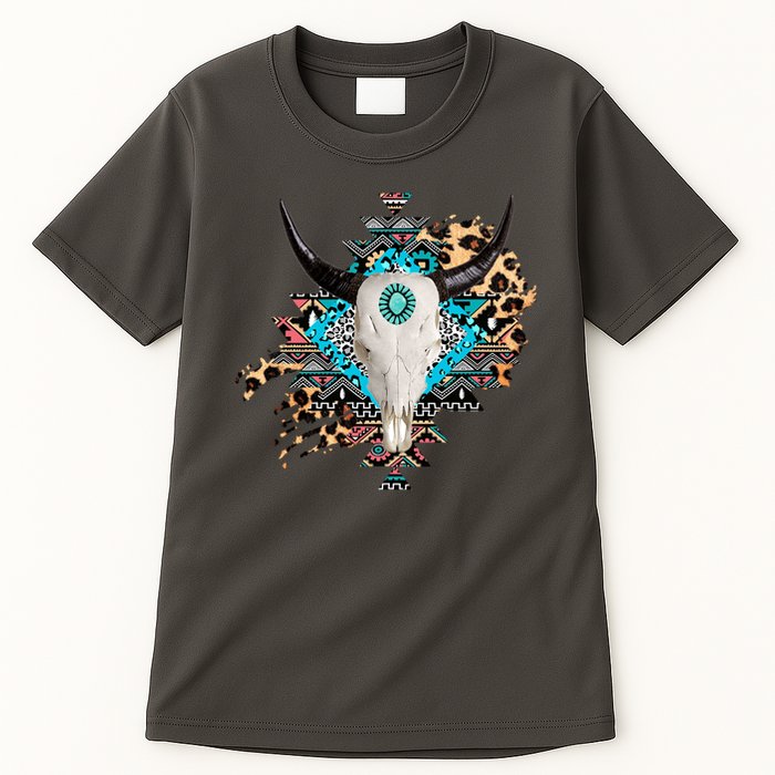 Aztec Bull Horns Pattern Design Tall T-Shirt