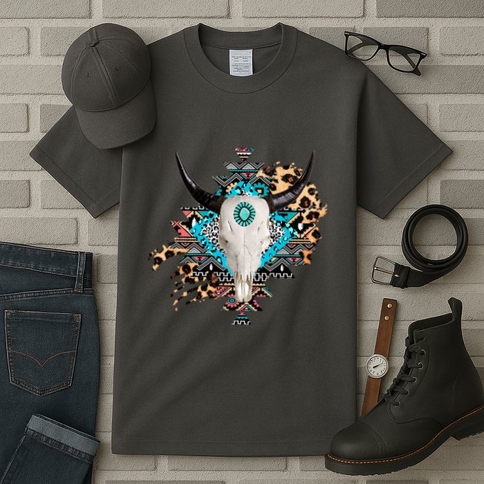 Aztec Bull Horns Pattern Design Tall T-Shirt