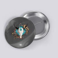 Aztec Bull Horns Pattern Design Button