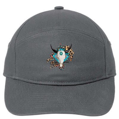 Aztec Bull Horns Pattern Design 7-Panel Snapback Hat