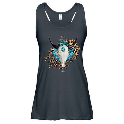 Aztec Bull Horns Pattern Design Ladies Essential Flowy Tank
