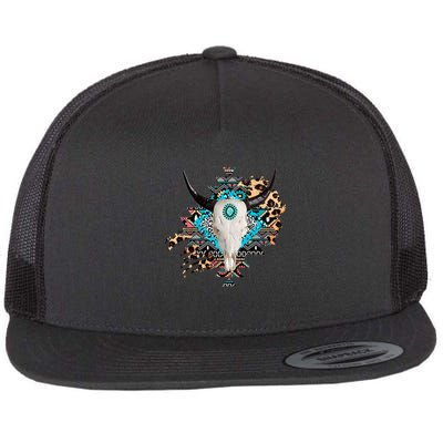 Aztec Bull Horns Pattern Design Flat Bill Trucker Hat