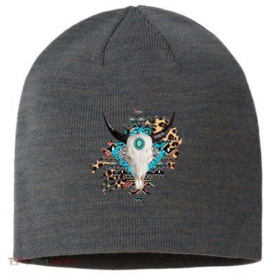 Aztec Bull Horns Pattern Design Sustainable Beanie