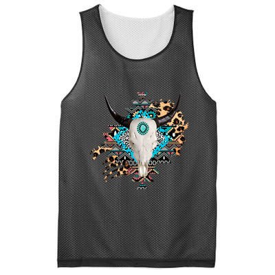 Aztec Bull Horns Pattern Design Mesh Reversible Basketball Jersey Tank