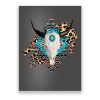 Aztec Bull Horns Pattern Design Poster