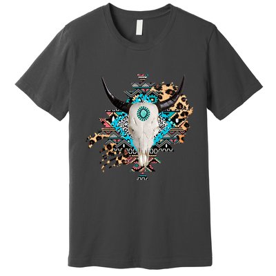 Aztec Bull Horns Pattern Design Premium T-Shirt