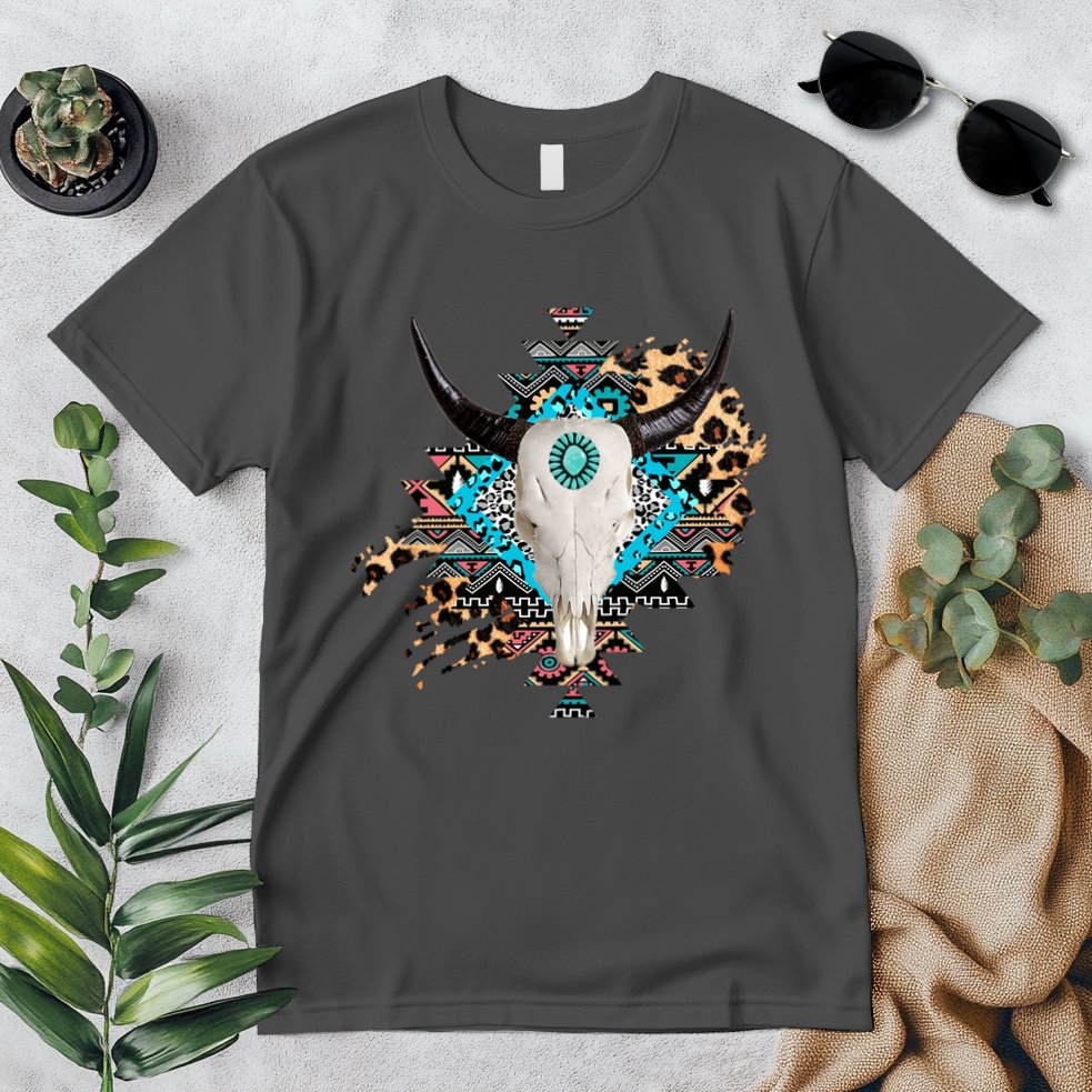 Aztec Bull Horns Pattern Design Premium T-Shirt