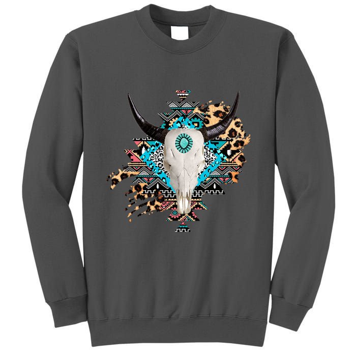 Aztec Bull Horns Pattern Design Tall Sweatshirt
