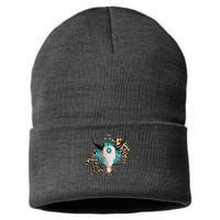 Aztec Bull Horns Pattern Design Sustainable Knit Beanie