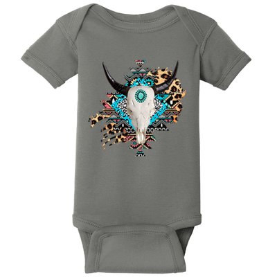 Aztec Bull Horns Pattern Design Baby Bodysuit