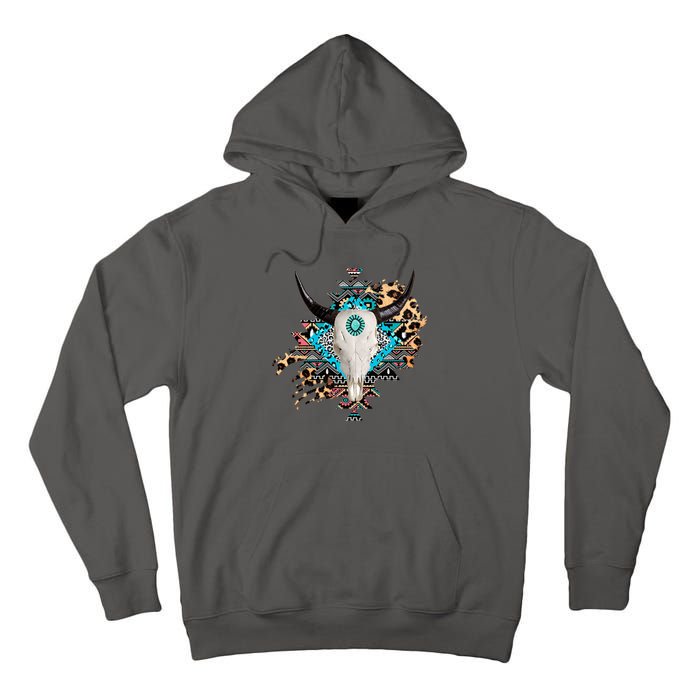 Aztec Bull Horns Pattern Design Tall Hoodie