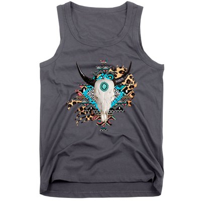 Aztec Bull Horns Pattern Design Tank Top