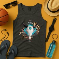 Aztec Bull Horns Pattern Design Tank Top
