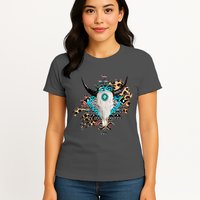 Aztec Bull Horns Pattern Design Womens T-Shirt