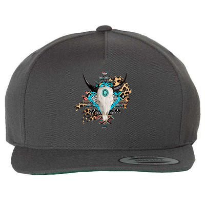 Aztec Bull Horns Pattern Design Wool Snapback Cap