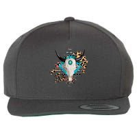 Aztec Bull Horns Pattern Design Wool Snapback Cap