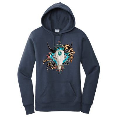 Aztec Bull Horns Pattern Design Women's Pullover Hoodie