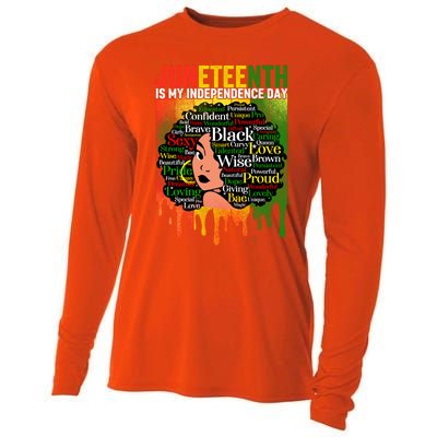 African Black History Melanin Juneteenth Is My Independence Cute Gift Cooling Performance Long Sleeve Crew