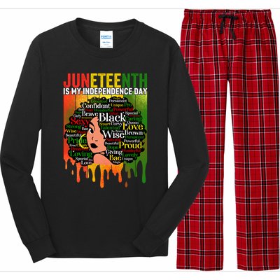 African Black History Melanin Juneteenth Is My Independence Cute Gift Long Sleeve Pajama Set