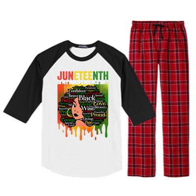 African Black History Melanin Juneteenth Is My Independence Cute Gift Raglan Sleeve Pajama Set