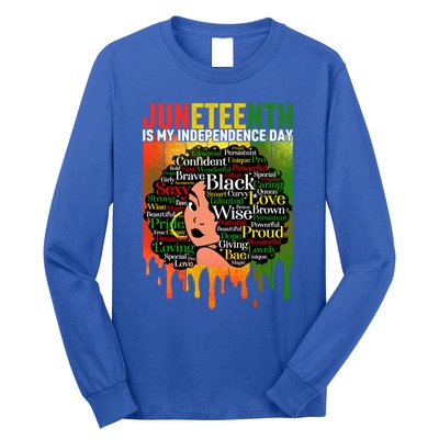 African Black History Melanin Juneteenth Is My Independence Cute Gift Long Sleeve Shirt