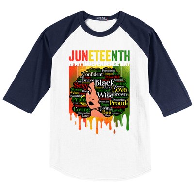 African Black History Melanin Juneteenth Is My Independence Cute Gift Baseball Sleeve Shirt