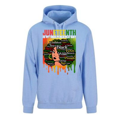 African Black History Melanin Juneteenth Is My Independence Cute Gift Unisex Surf Hoodie