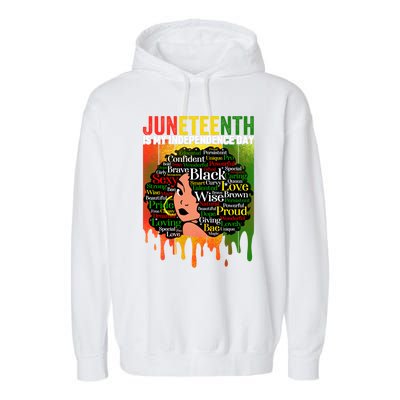 African Black History Melanin Juneteenth Is My Independence Cute Gift Garment-Dyed Fleece Hoodie