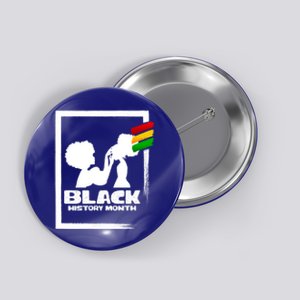 Afro Black History Month African Mom And Daughter Cute Gift Button