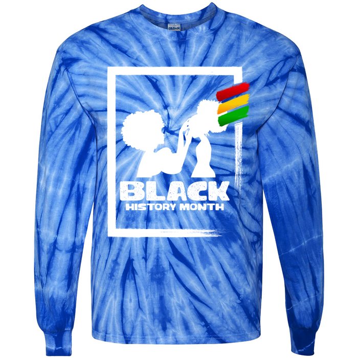 Afro Black History Month African Mom And Daughter Cute Gift Tie-Dye Long Sleeve Shirt