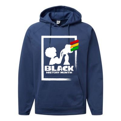 Afro Black History Month African Mom And Daughter Cute Gift Performance Fleece Hoodie