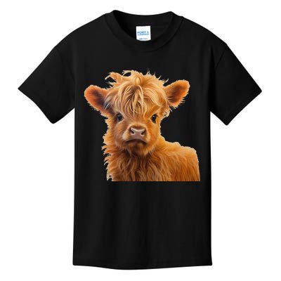 Adorable Baby Highland Cow Calf Kids T-Shirt