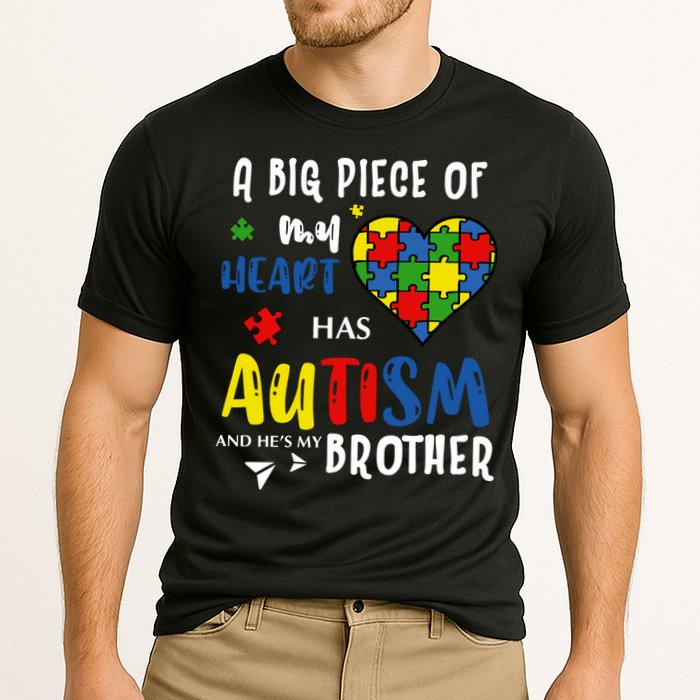 Autism Brother Heart Puzzle Autism Awareness Cooling Performance Crew T-Shirt