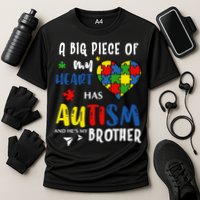 Autism Brother Heart Puzzle Autism Awareness Cooling Performance Crew T-Shirt