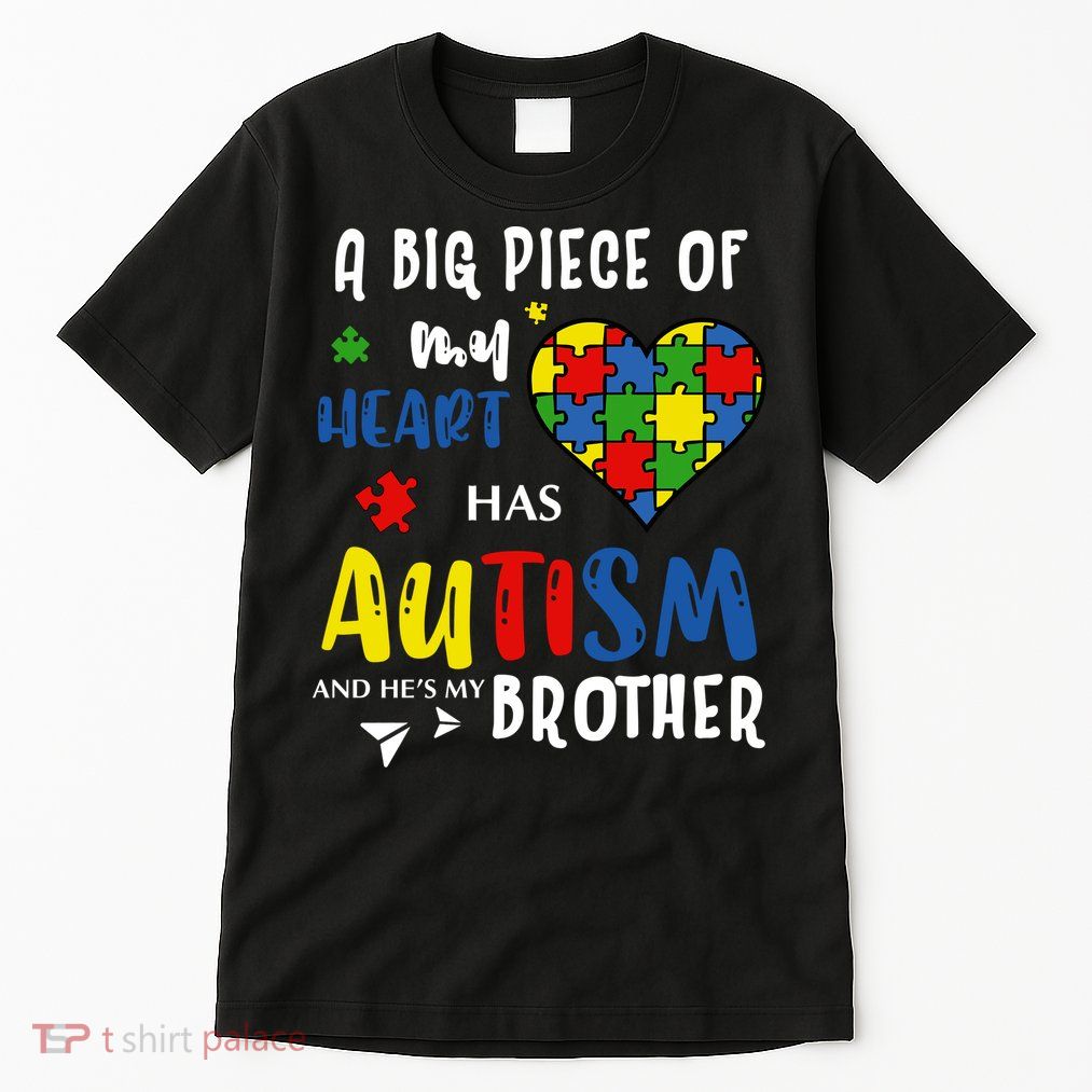 Autism Brother Heart Puzzle Autism Awareness Tall T-Shirt