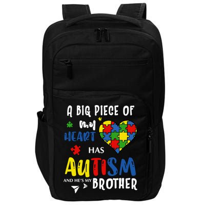Autism Brother Heart Puzzle Autism Awareness Impact Tech Backpack