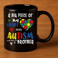 Autism Brother Heart Puzzle Autism Awareness 11oz C Handle Ceramic Mug