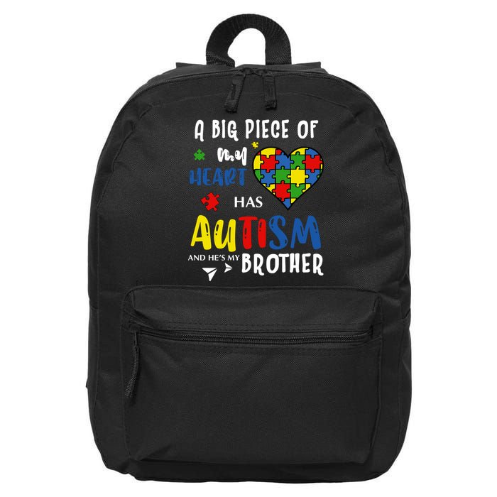Autism Brother Heart Puzzle Autism Awareness 16 in Basic Backpack