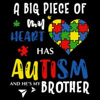 Autism Brother Heart Puzzle Autism Awareness 16 in Basic Backpack