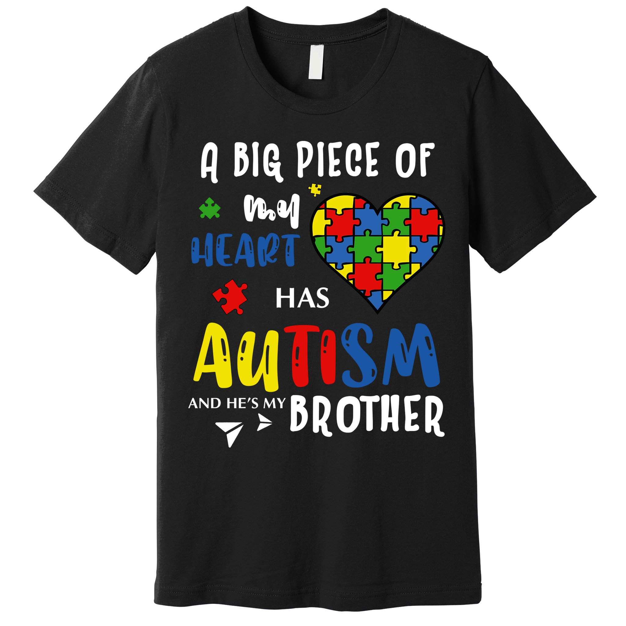 Autism Brother Heart Puzzle Autism Awareness Premium T-Shirt