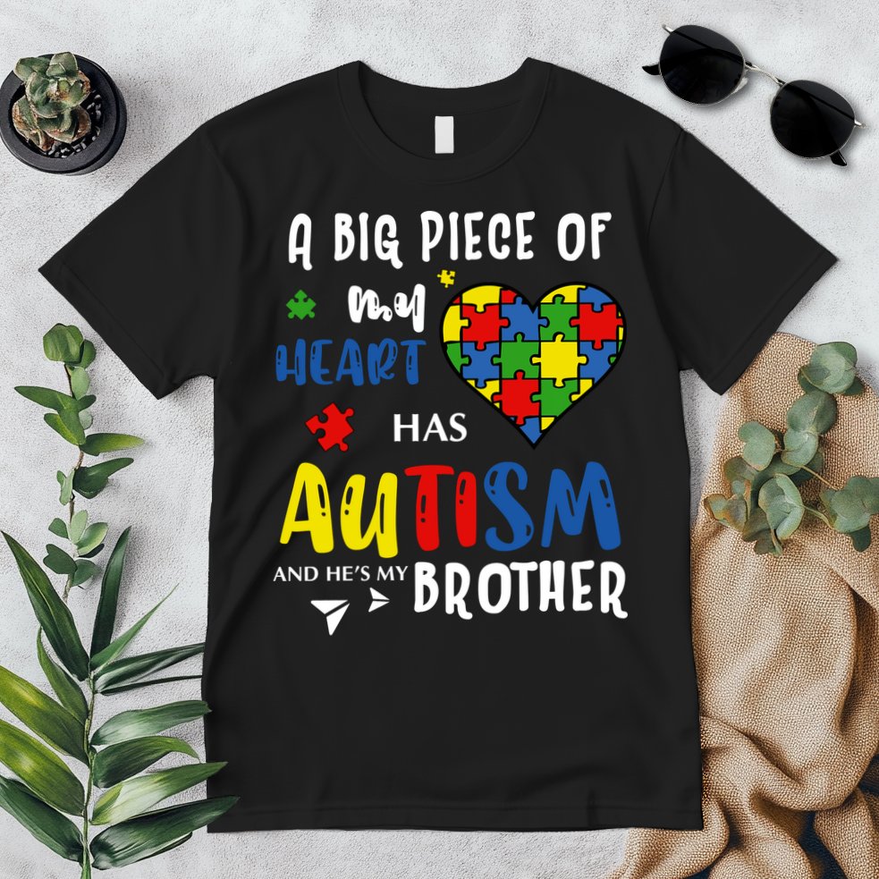 Autism Brother Heart Puzzle Autism Awareness Premium T-Shirt