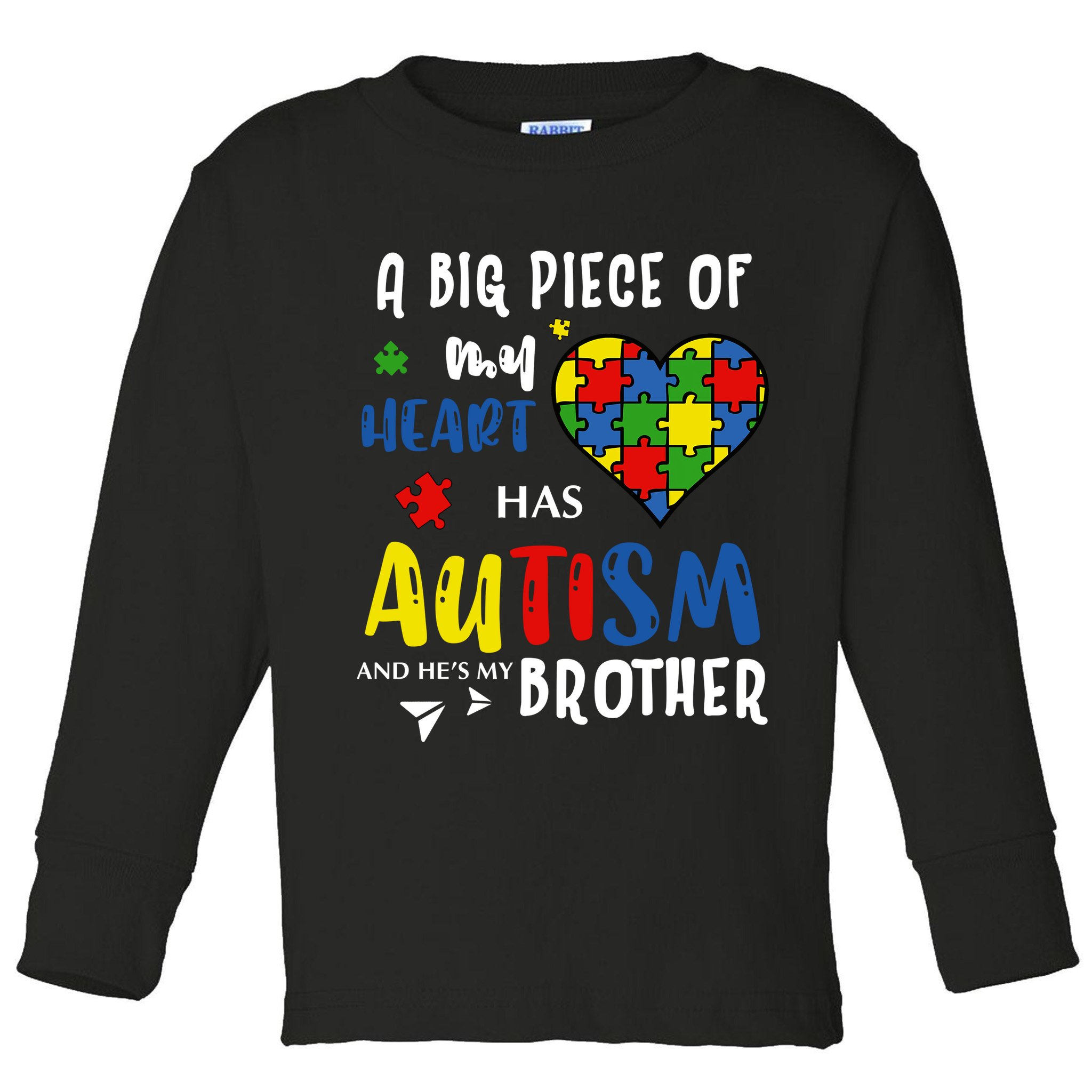 Autism Brother Heart Puzzle Autism Awareness Toddler Long Sleeve Shirt