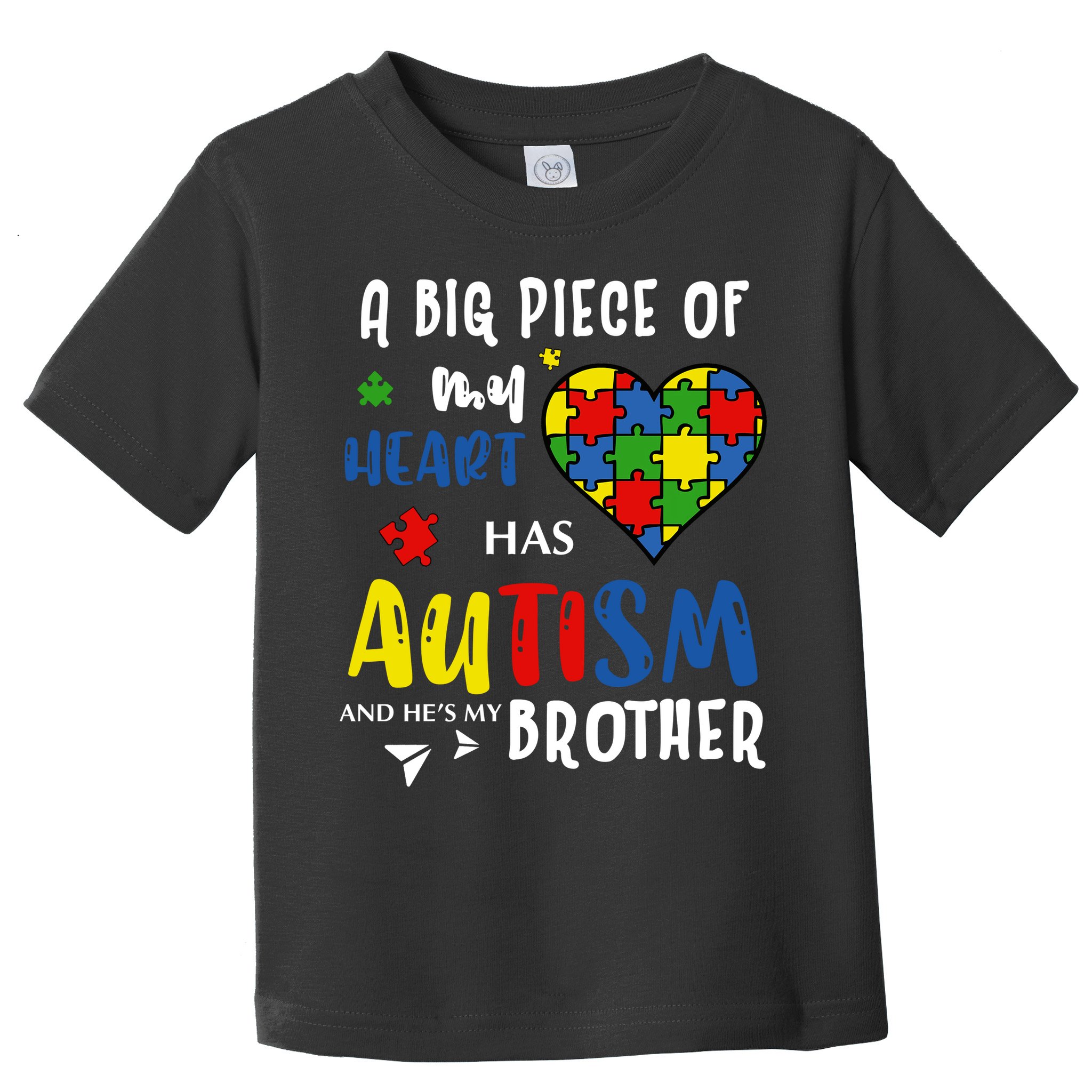 Autism Brother Heart Puzzle Autism Awareness Toddler T-Shirt