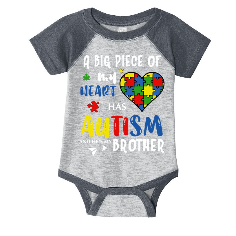 Autism Brother Heart Puzzle Autism Awareness Infant Baby Jersey Bodysuit