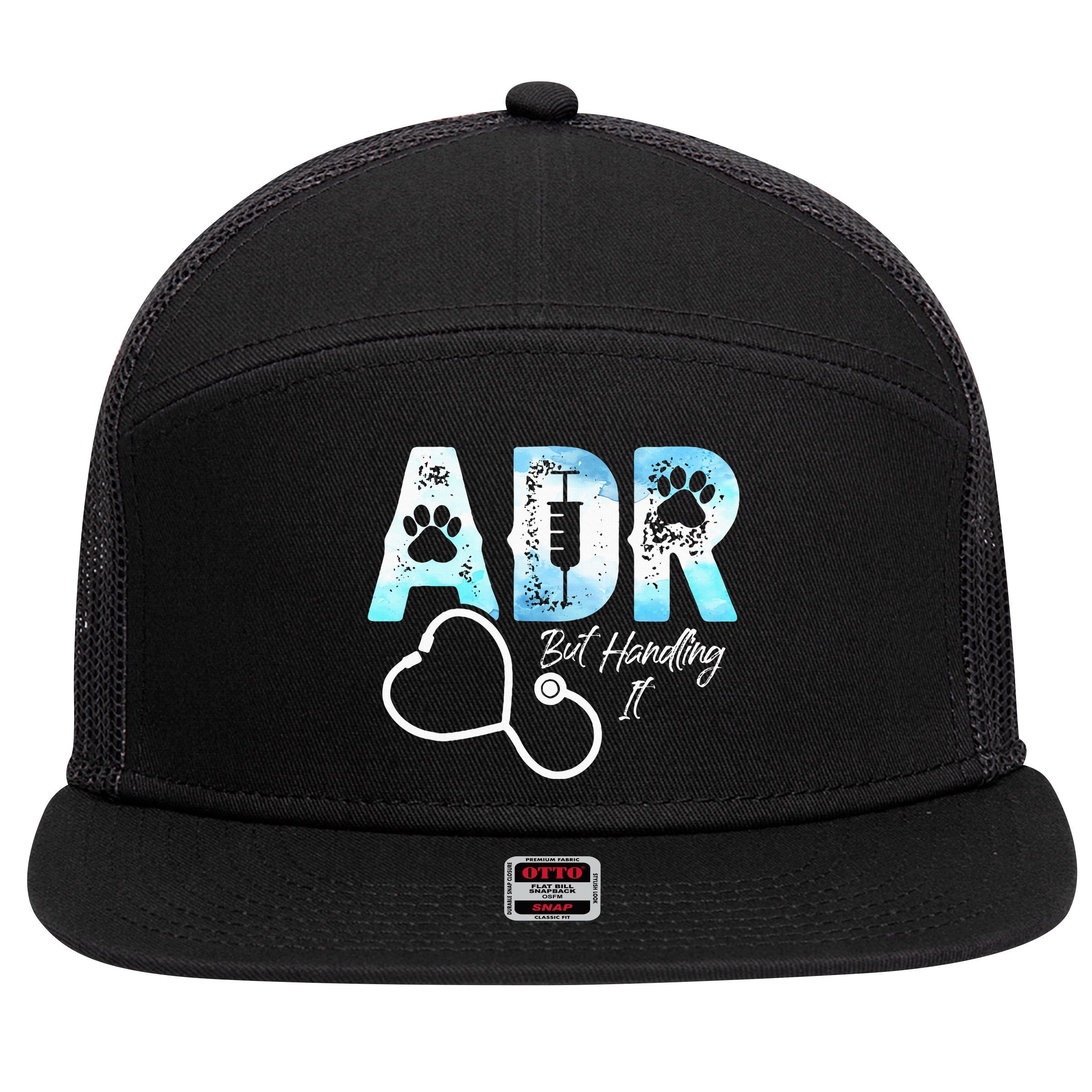 ADR But Handling It Funny Veterinary 7 Panel Mesh Trucker Snapback Hat