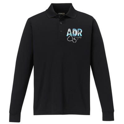 ADR But Handling It Funny Veterinary Performance Long Sleeve Polo