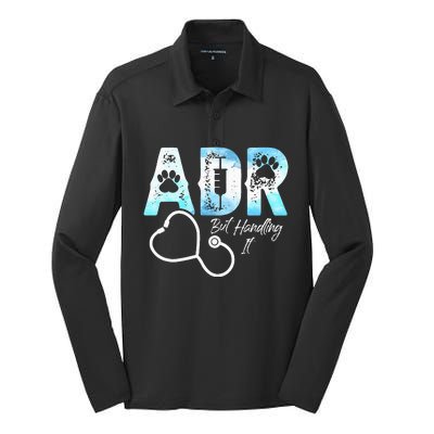 ADR But Handling It Funny Veterinary Silk Touch Performance Long Sleeve Polo