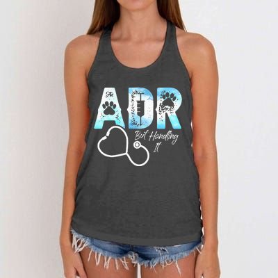 ADR But Handling It Funny Veterinary Women's Knotted Racerback Tank