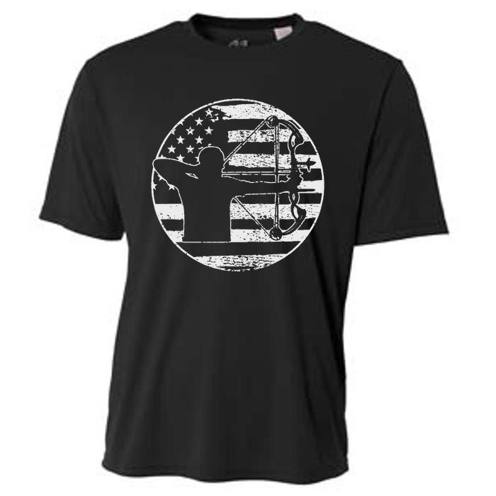 Archery Bow Hunting USA American Flag 4th Of July Gift Cooling Performance Crew T-Shirt