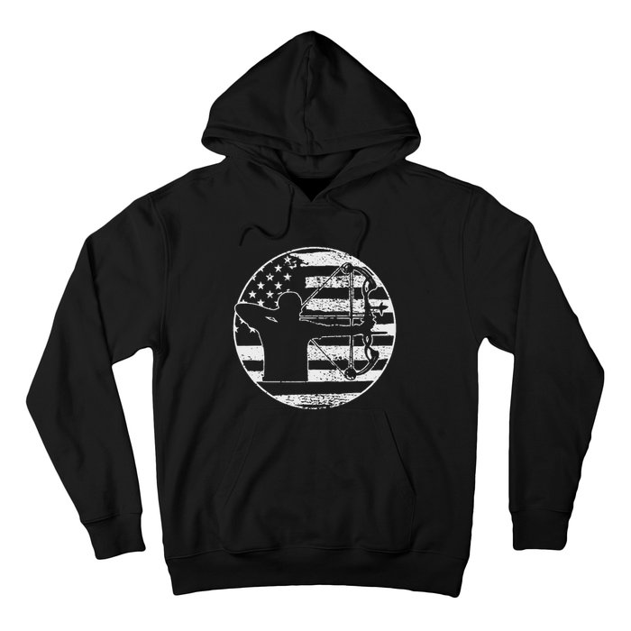 Archery Bow Hunting USA American Flag 4th Of July Gift Hoodie